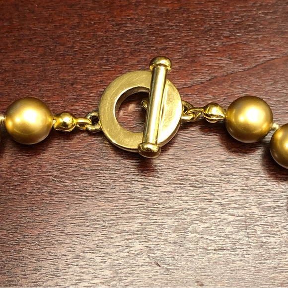 CAROLEE Gold Pearl Choker, bracelet and earrings Set - Picture 6 of 13